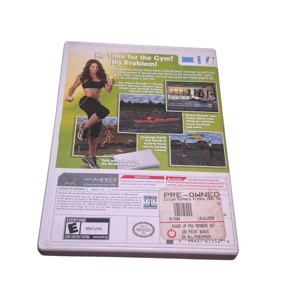 Jillian‎ Michaels Fitness Ultimatum 2009 Nintendo Wii Video Game NO MANUAL